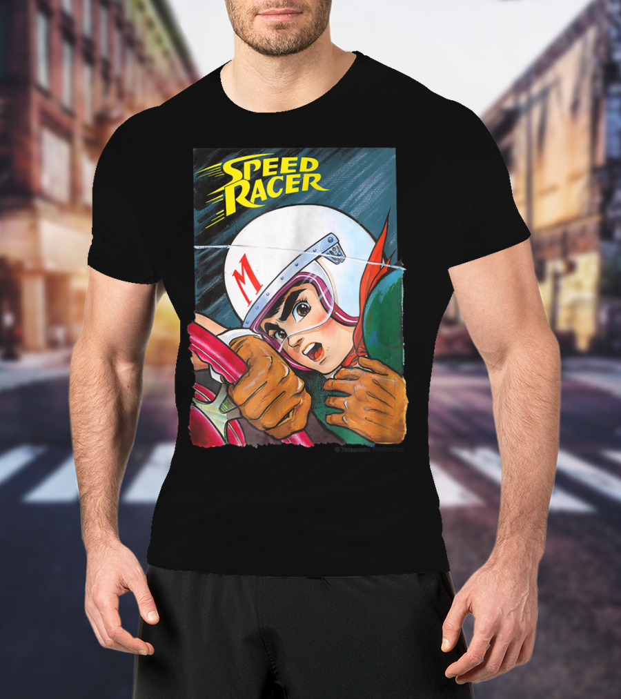 Speed Racer Close Up Helmet And Steering Wheel Action T-Shirt