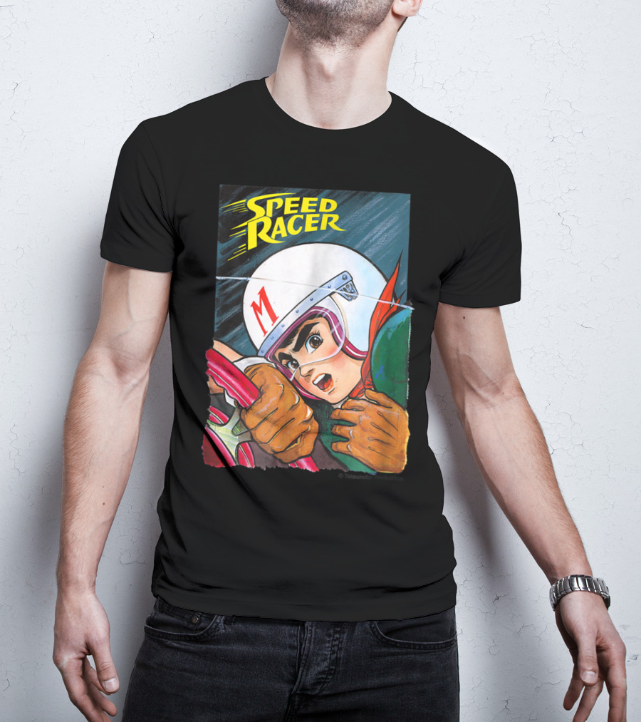 Speed Racer Close Up Helmet And Steering Wheel Action T-Shirt