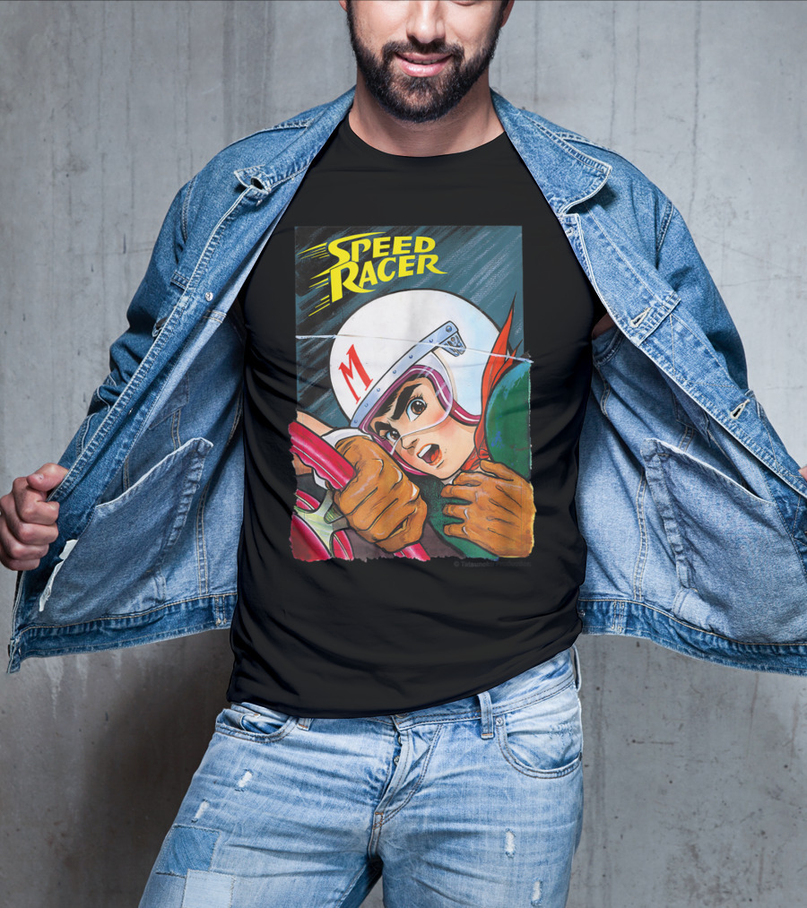 Speed Racer Close Up Helmet And Steering Wheel Action T-Shirt