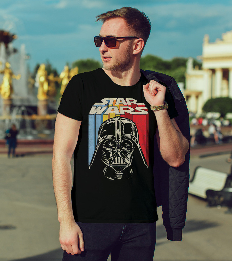 Star Wars Darth Vader Vintage Retro Stripes T-Shirt
