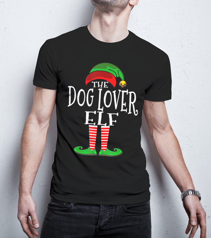 The Dog Lover Elf Holiday Family Collection Matching T-Shirt