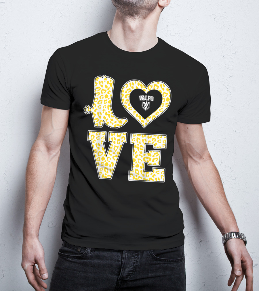 Valparaiso Crusaders Valpo Leopard Love Boot T-Shirt