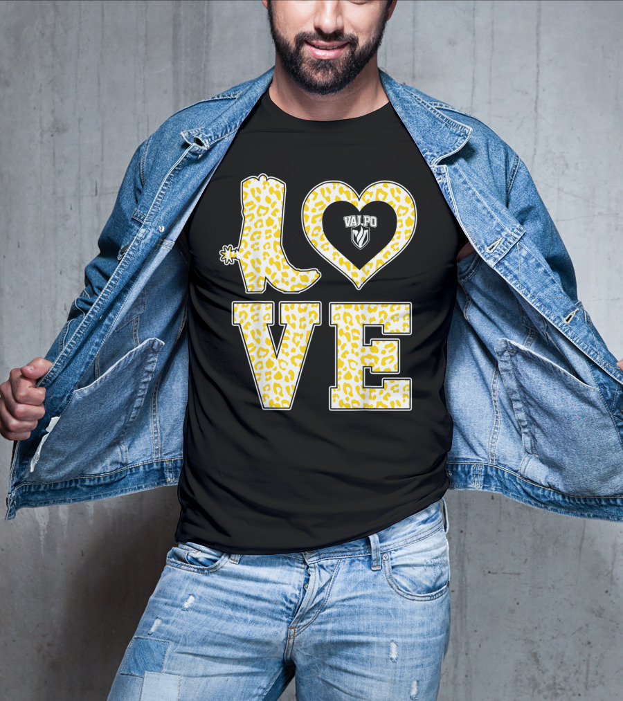 Valparaiso Crusaders Valpo Leopard Love Boot T-Shirt