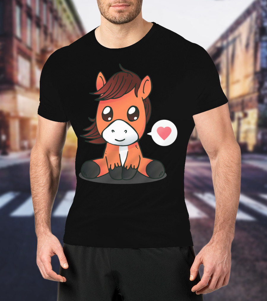 Cute Horse Heart Emoji T-Shirt