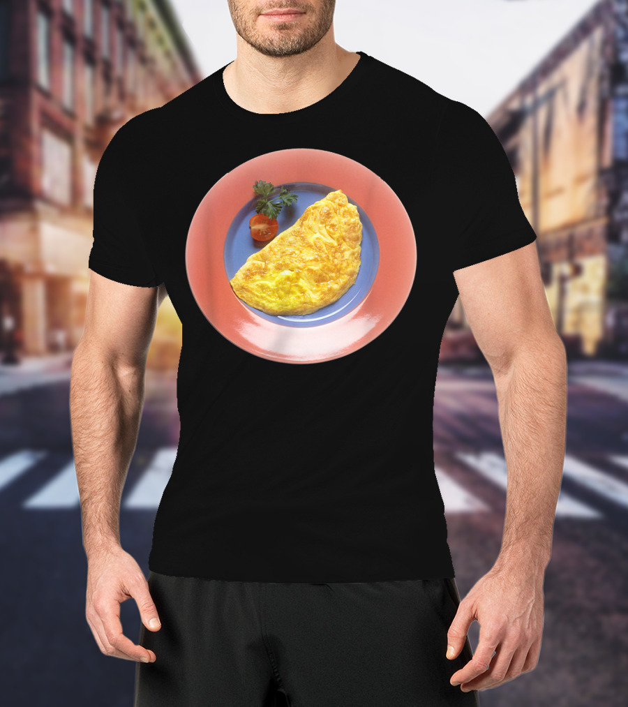 Egg Omelette On Colorful Plate T-Shirt