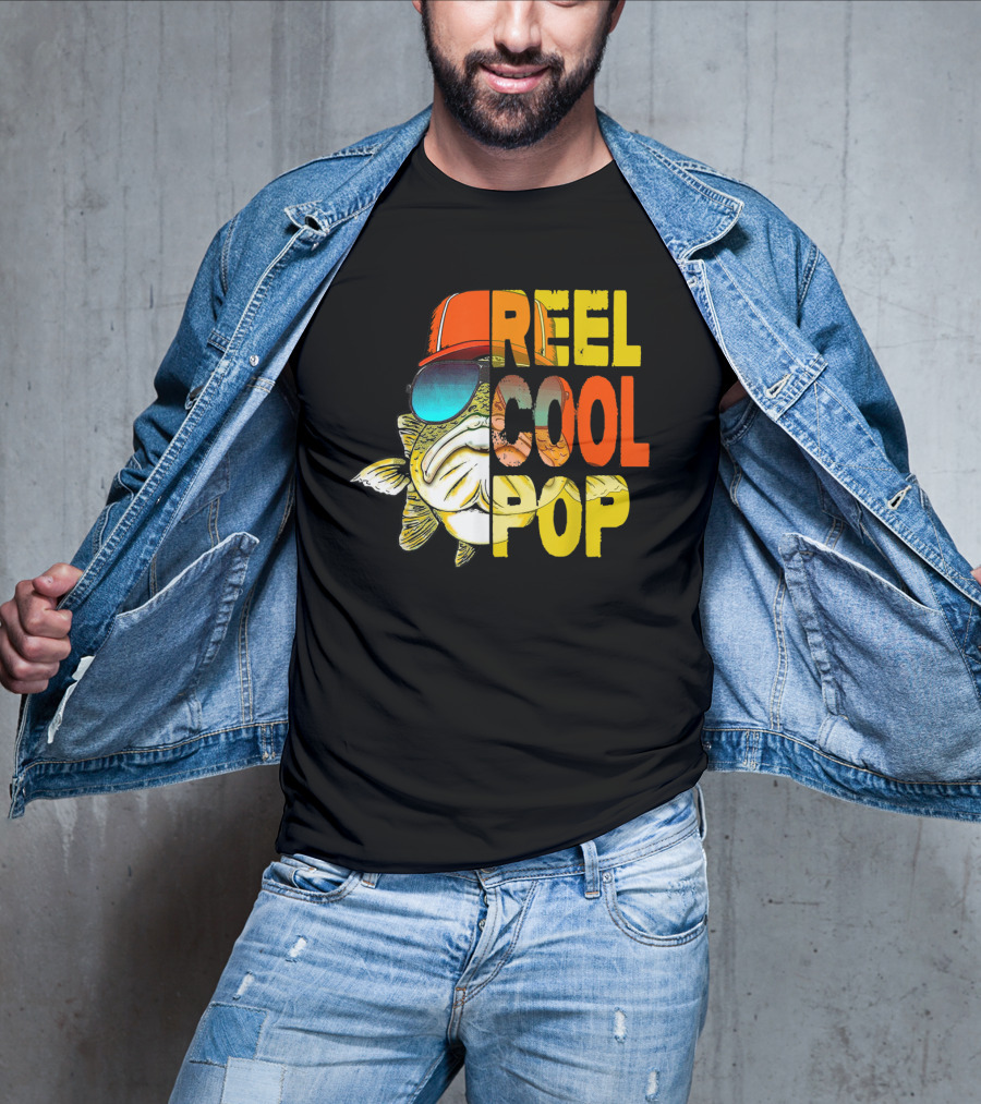 Reel Cool Pop Father's Day Fisherman Shirt With Sunglasses And Cap T-Shirt