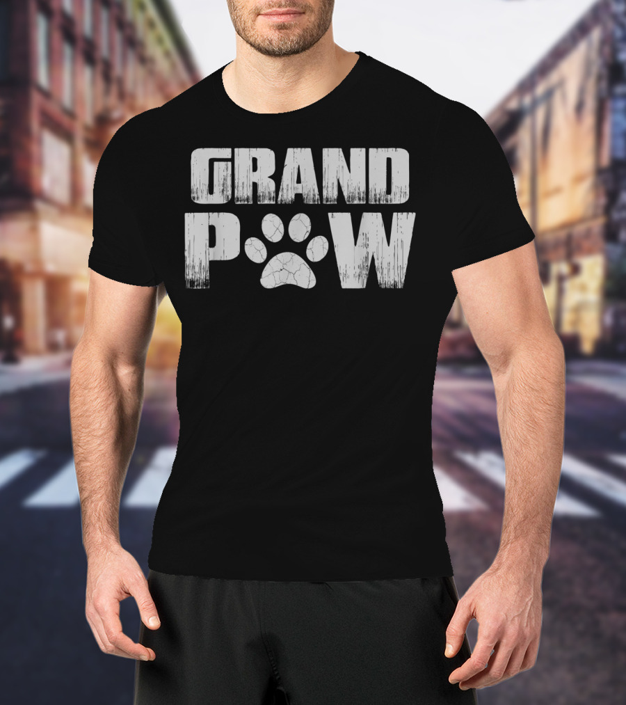 Funny Dog Grand Paw Puppy Lover Grandp Paw Prints T-Shirt