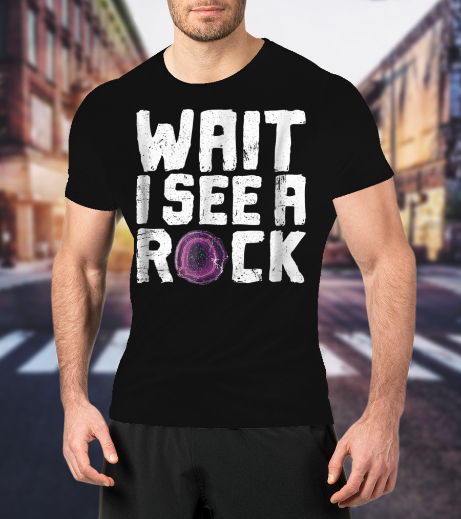 Wait I See A Rock Funny Geologist Rock Hounding Geode T-Shirt