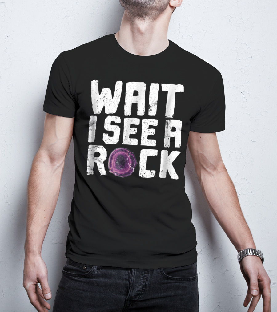Wait I See A Rock Funny Geologist Rock Hounding Geode T-Shirt