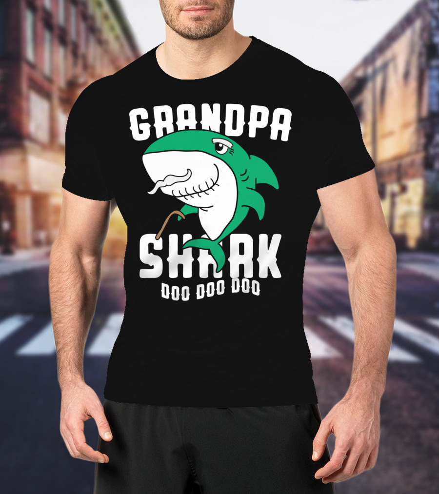 Grandpa Shark Doo Doo Doo Halloween Chr Dad Grandfather T-Shirt
