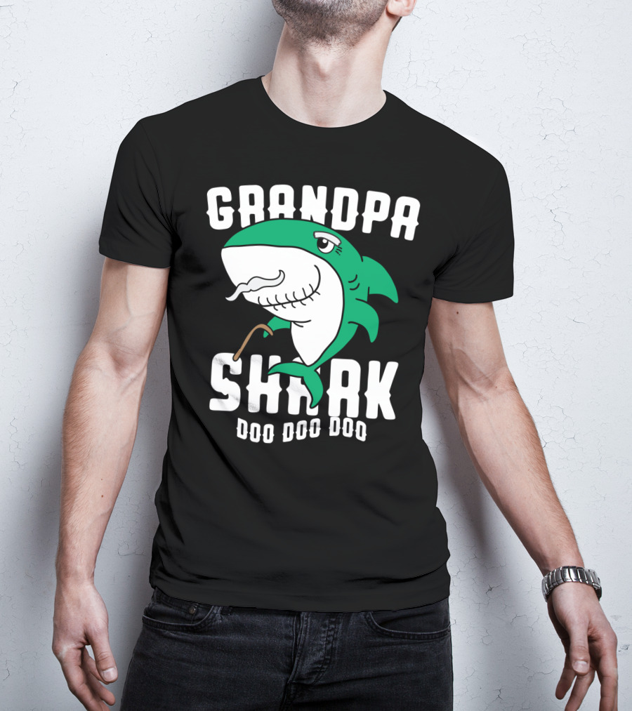 Grandpa Shark Doo Doo Doo Halloween Chr Dad Grandfather T-Shirt
