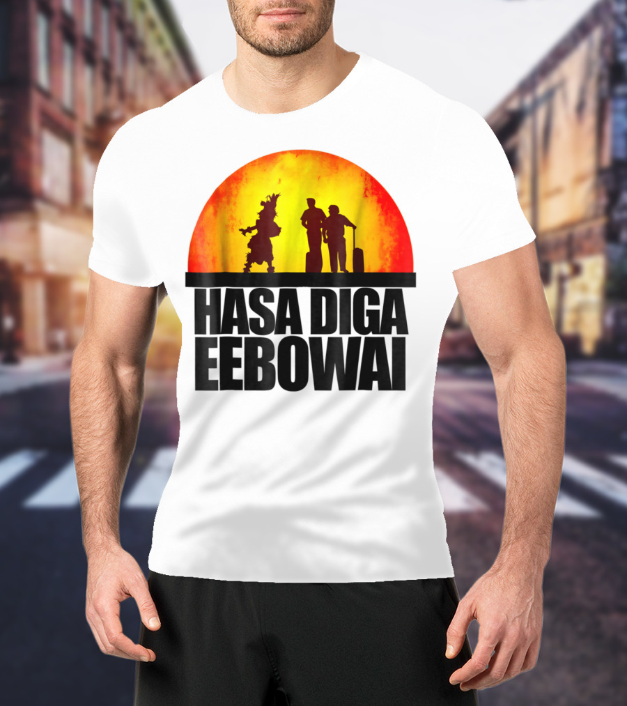 Hasa Diga Eebowai Cultural Travel Silhouette Sunset Scene T-Shirt