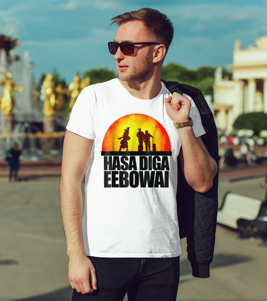 Hasa Diga Eebowai Cultural Travel Silhouette Sunset Scene T-Shirt