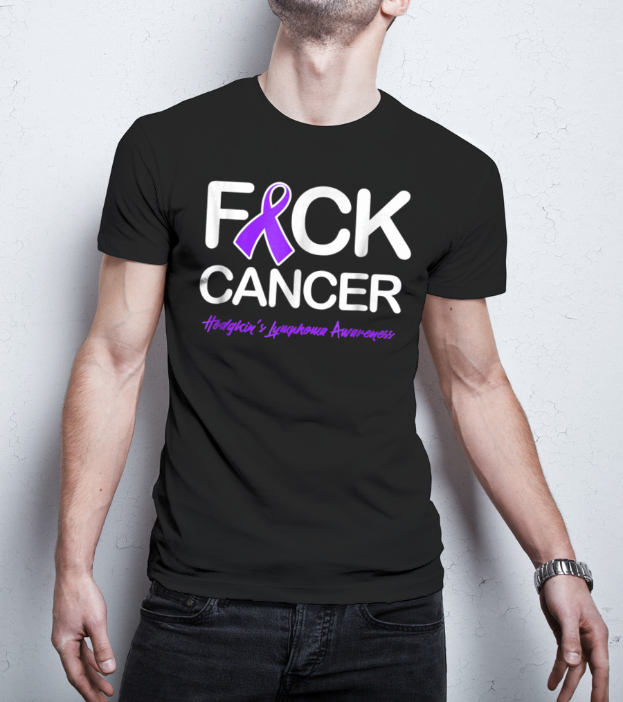 Fck Cancer Hodgkin's Lymphoma Awareness Purple T-Shirt