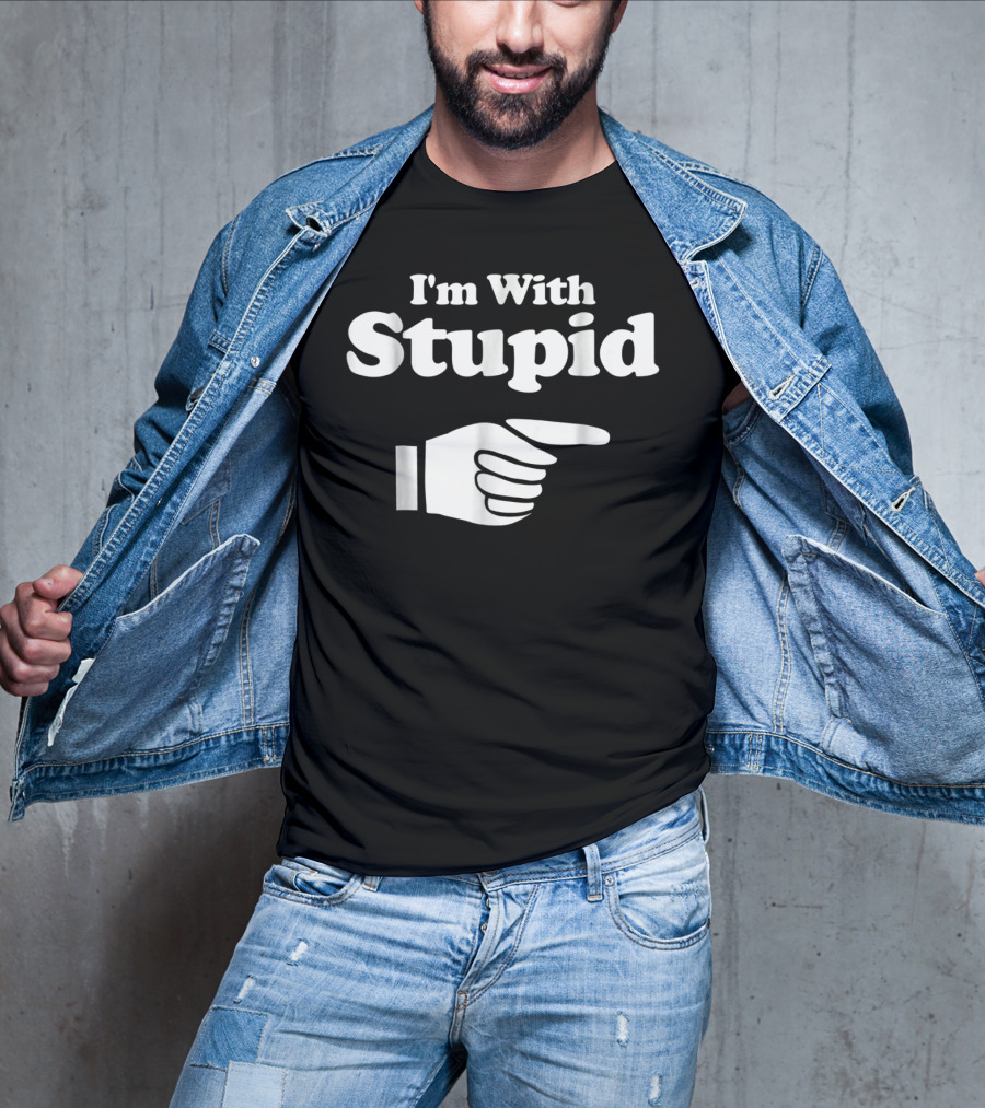 I'm With Stupid Manatee For Men Kids And Women T-Shirt