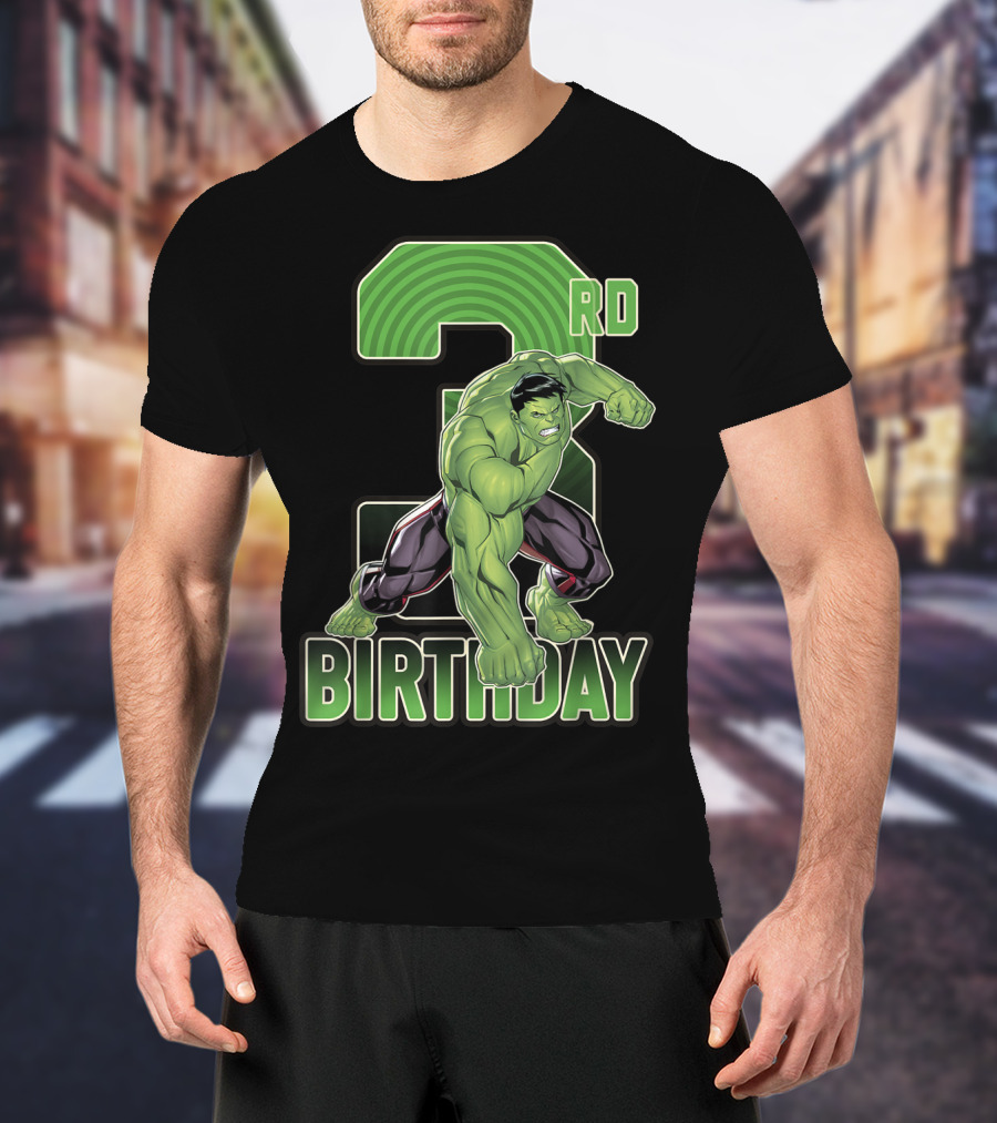 Marvel Hulk Smash 3rd Birthday Green Giant T-Shirt