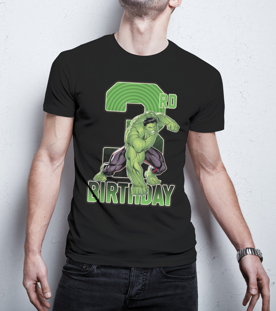 Marvel Hulk Smash 3rd Birthday Green Giant T-Shirt