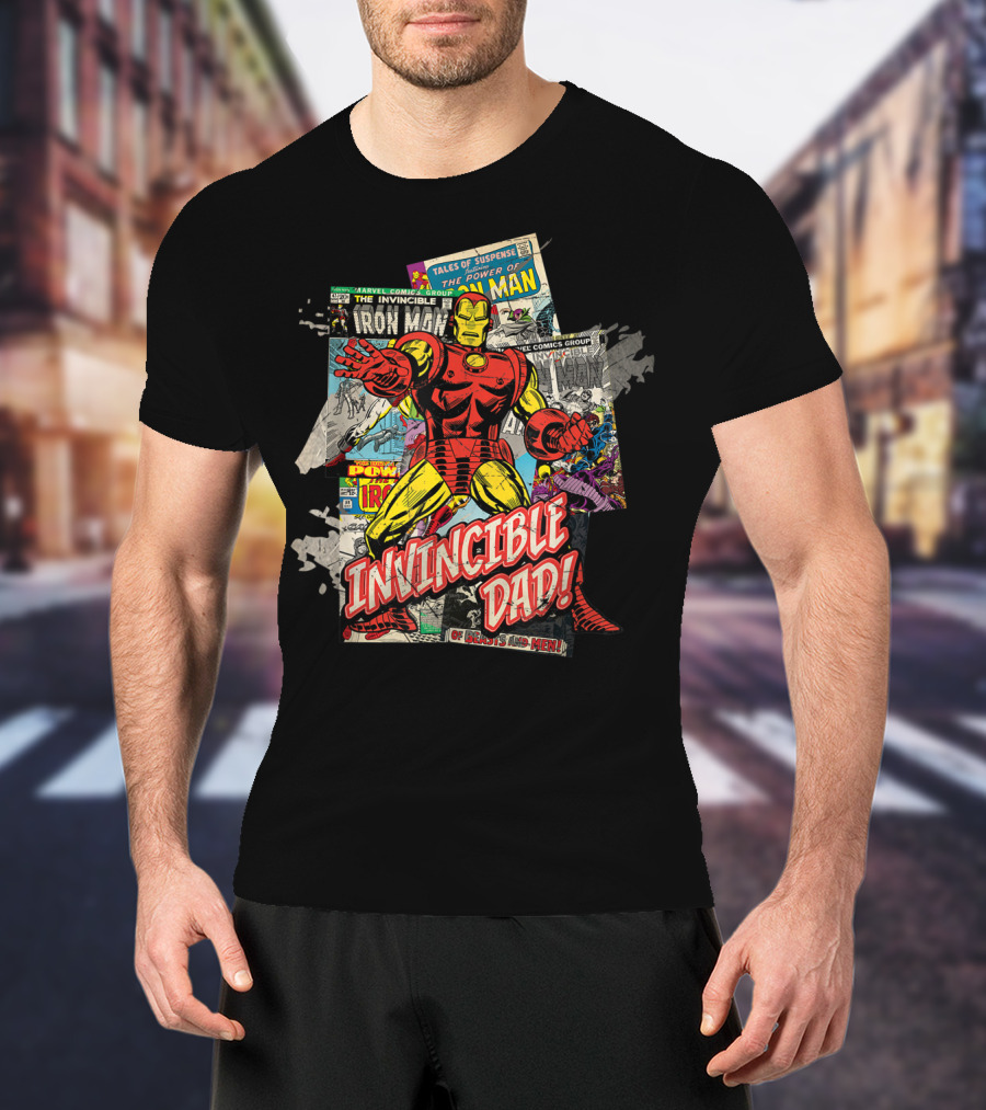 Marvel Iron Man Invincible Dad Of Heroes And Men Father's Day T-Shirt