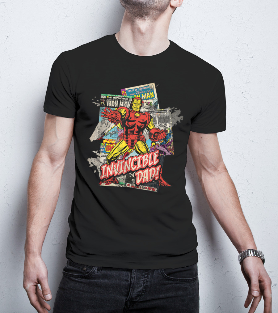 Marvel Iron Man Invincible Dad Of Heroes And Men Father's Day T-Shirt