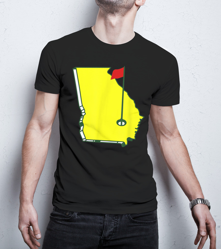 Master Golf Georgia State Map Red Flag T-Shirt