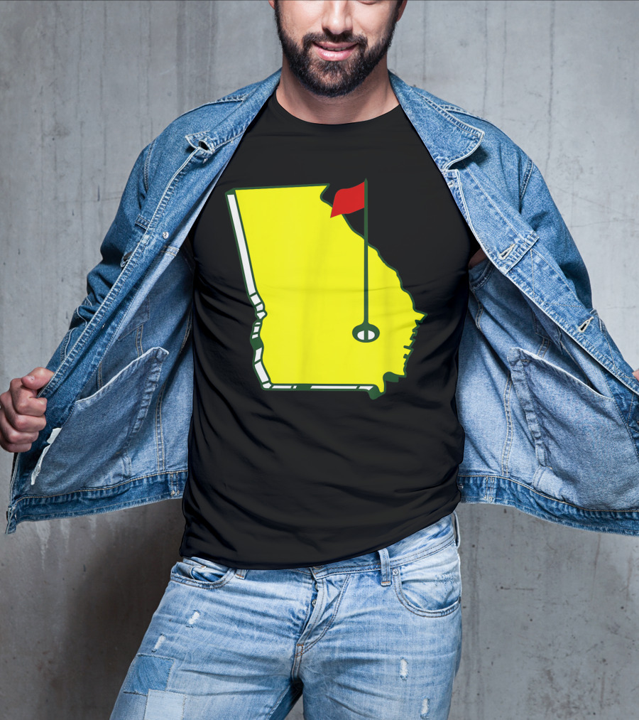 Master Golf Georgia State Map Red Flag T-Shirt