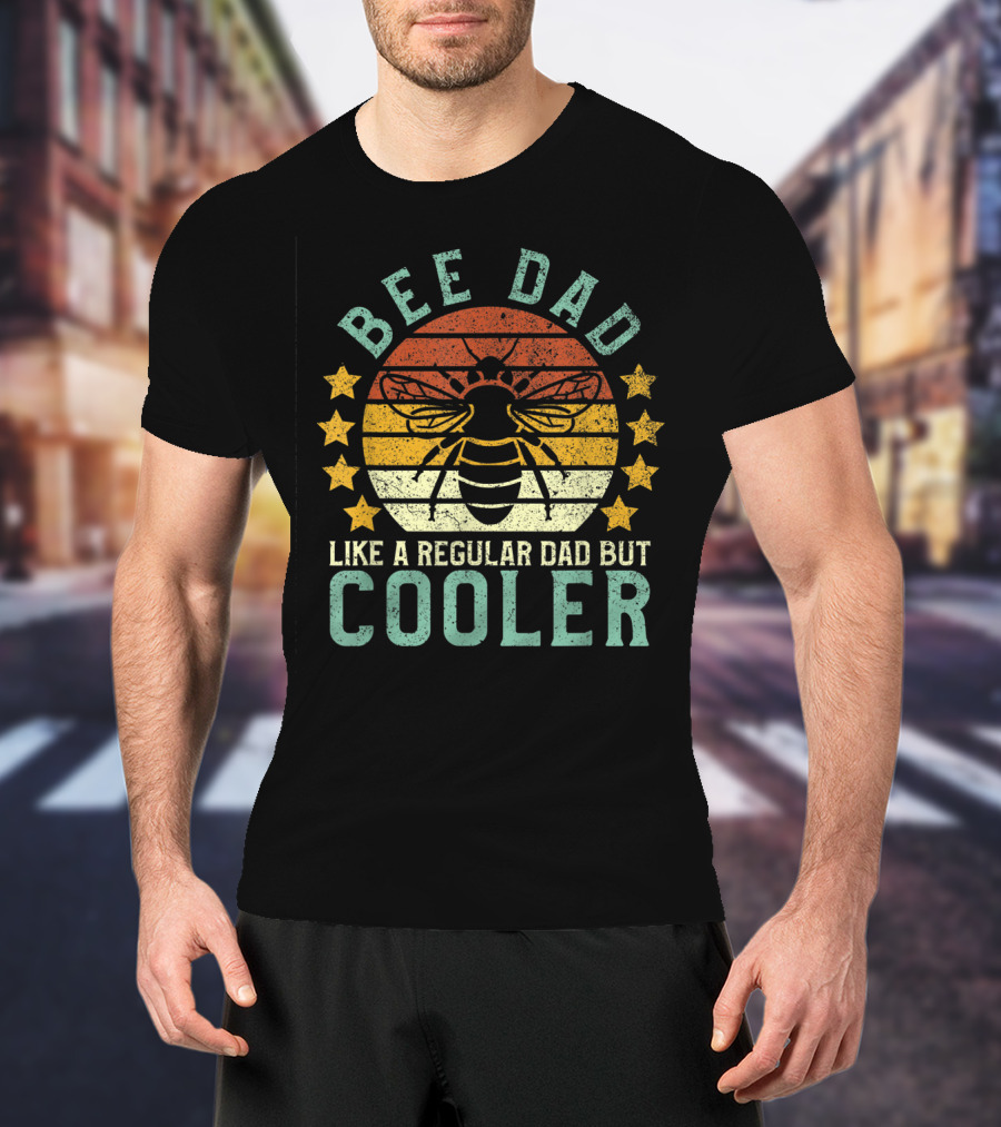 Bee Dad Like A Regular Dad But Cooler Retro Beekeeper T-Shirt