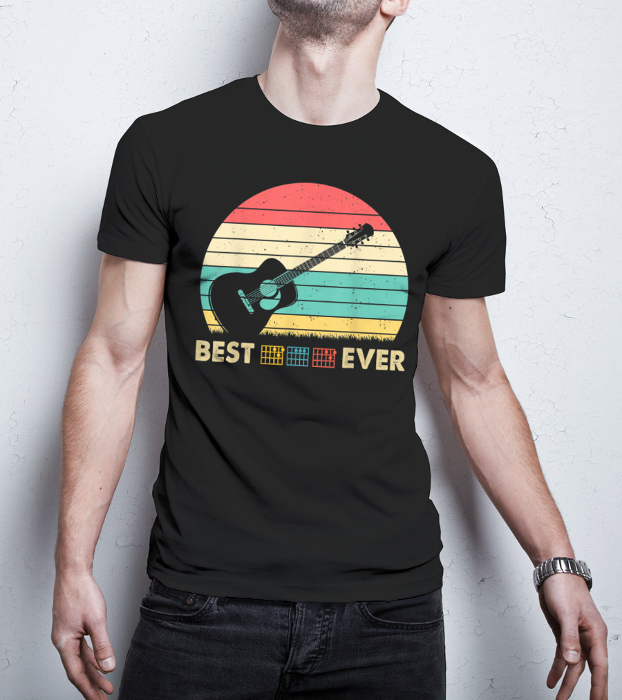 Mens Best Guitar Dad Ever Music Vintage T-Shirt