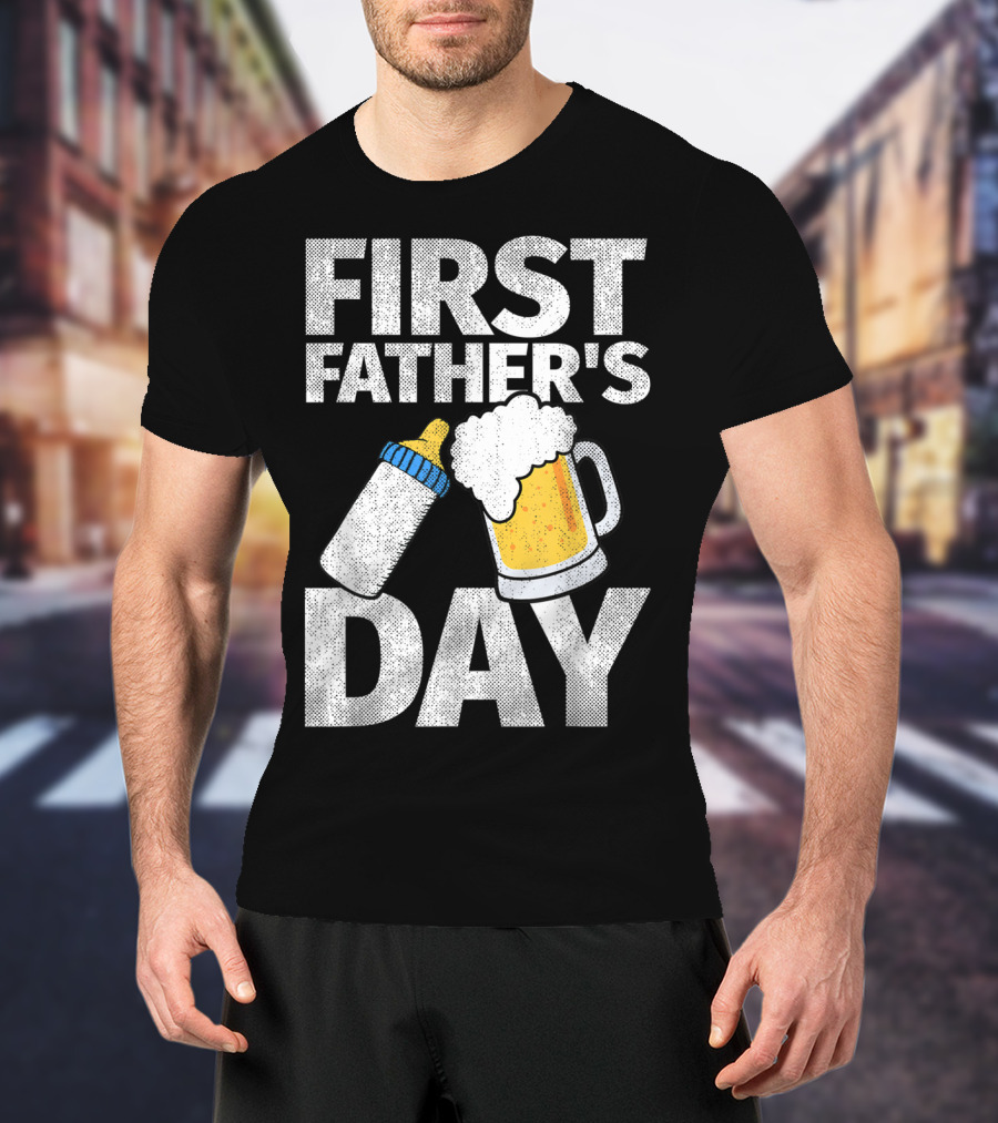 First Father's Day Beer Baby Bo T-Shirt