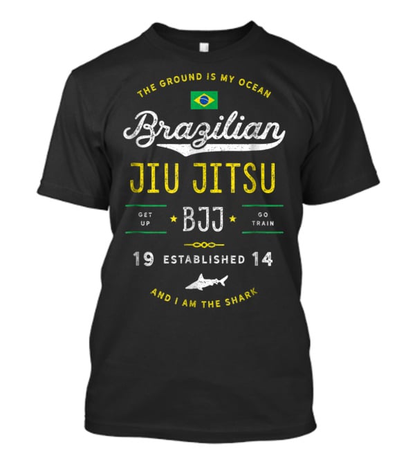 Brazilian Jiu Jitsu BJJ Established 1914 The Ground Is My Ocean And I Am The Shark T-Shirt