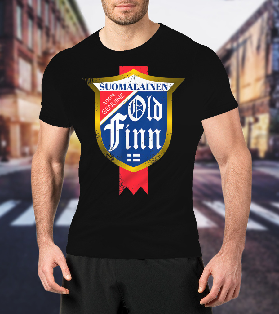 Suomalainen Old Finn 100% Genuine Vintage Beer Label Classic Sisu Finnish T-Shirt