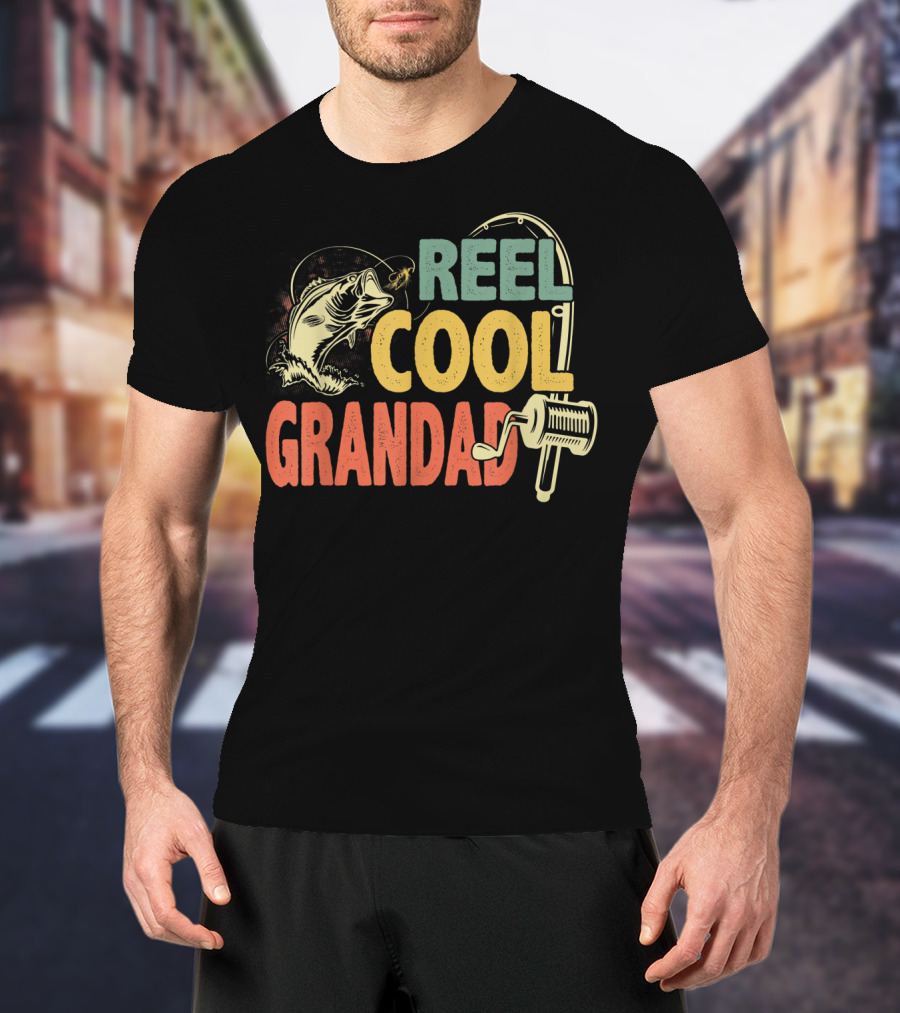 Reel Cool Grandad Retro Vintage Fishing T-Shirt