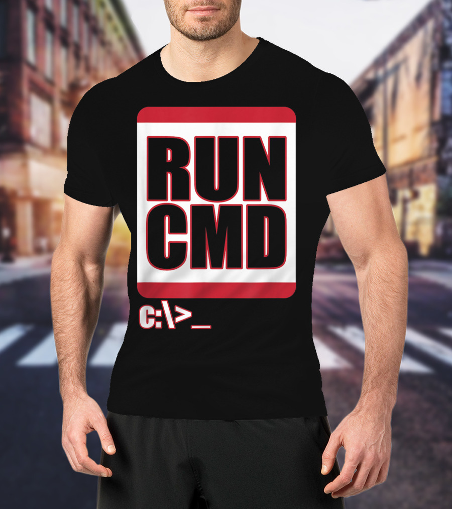 RUN CMD C:\> Funny Computer Science Nerd Coder T-Shirt