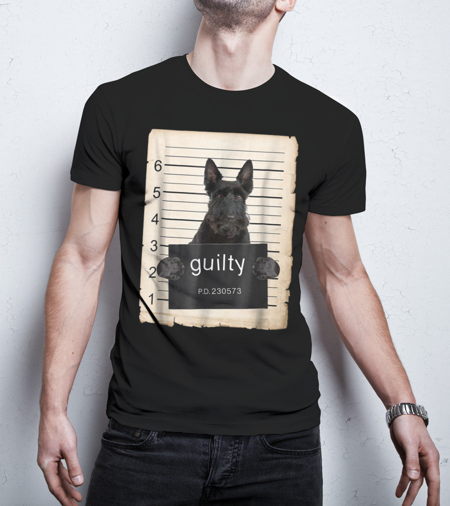 Scottish Terrier Mugshot Guilty Dog P.D. 230573 T-Shirt