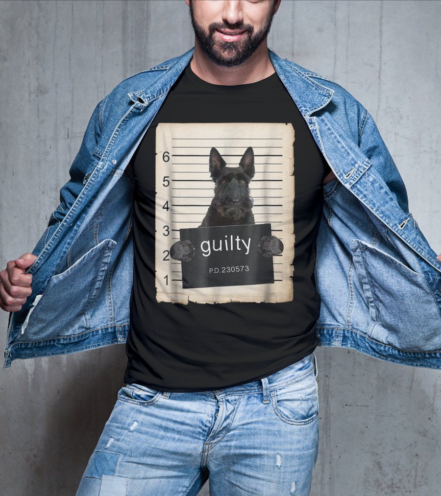 Scottish Terrier Mugshot Guilty Dog P.D. 230573 T-Shirt