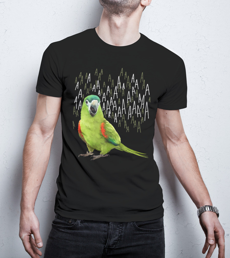 Screaming Hahn's Macaw AAAA Repeated Green And Red Parrot T-Shirt