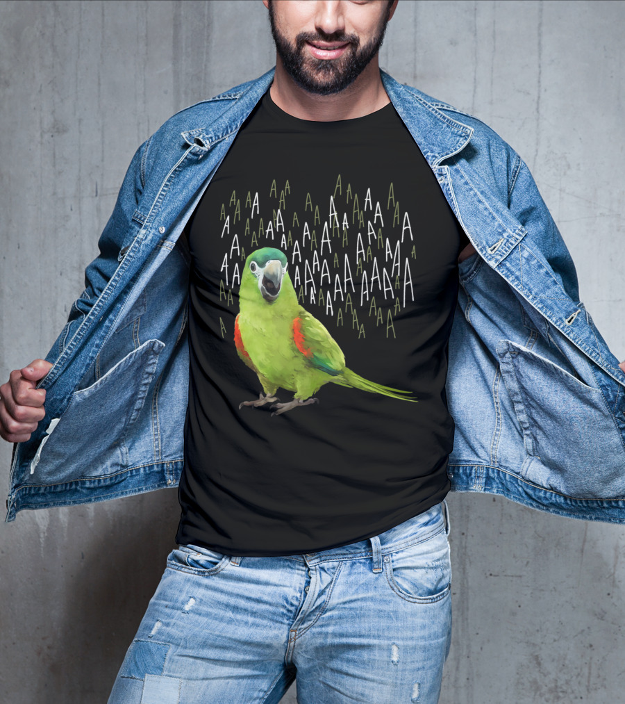 Screaming Hahn's Macaw AAAA Repeated Green And Red Parrot T-Shirt
