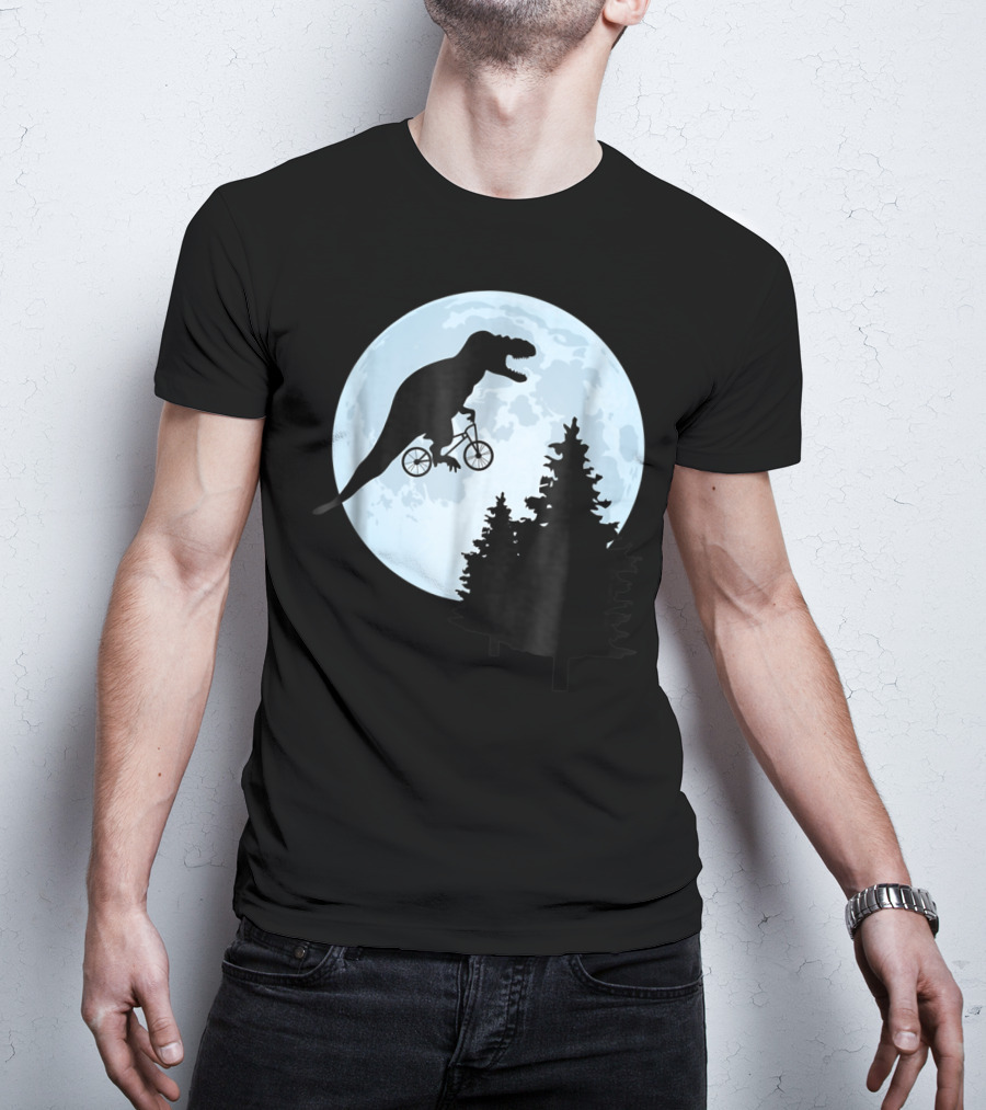 T Rex Bicycle Moon Ride For Funny Rex Lovers T-Shirt