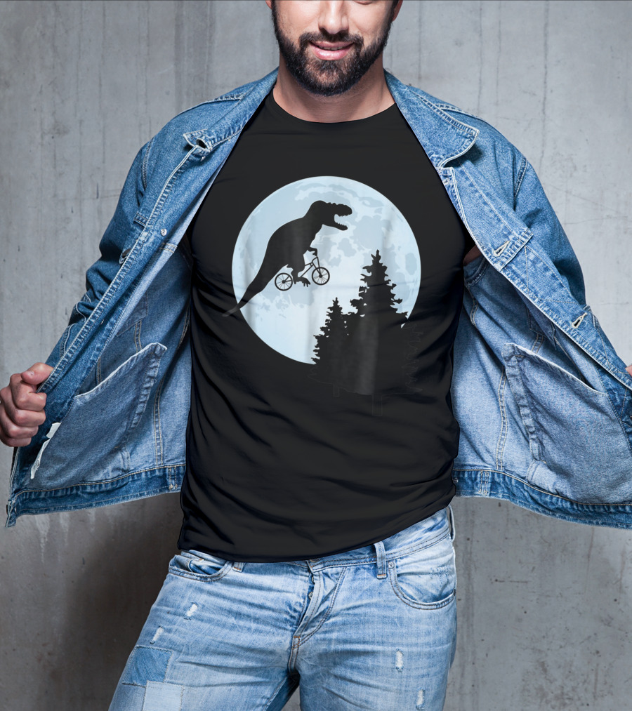 T Rex Bicycle Moon Ride For Funny Rex Lovers T-Shirt