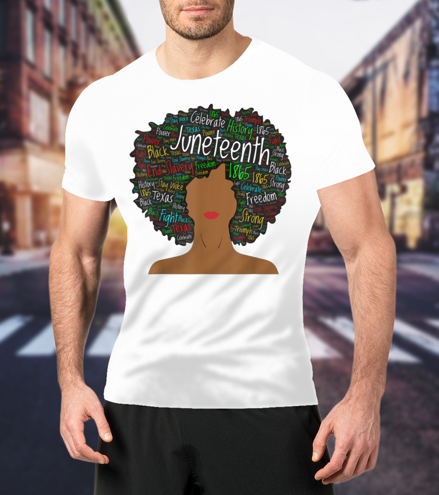 Juneteenth Colorful Afro End Slavery Freedom 1865 Celebrate History T-Shirt