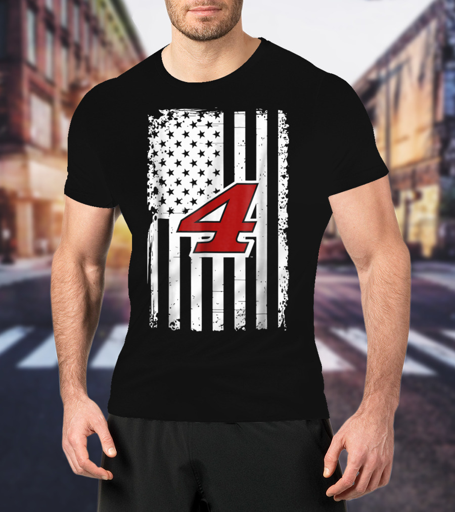Kevin Harvick Number 4 American Flag T-Shirt