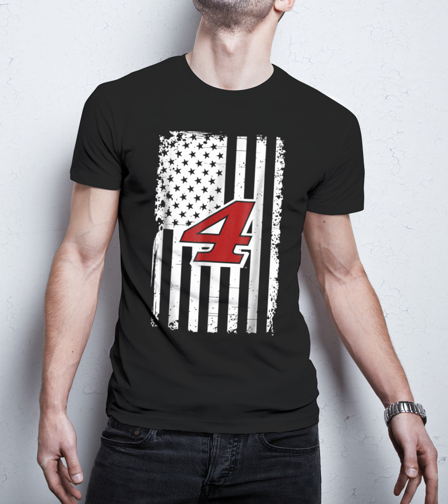 Kevin Harvick Number 4 American Flag T-Shirt
