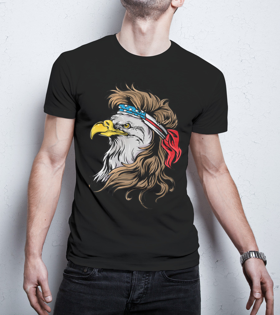 Mullet Eagle USA Bandana Freedom Bird T-Shirt