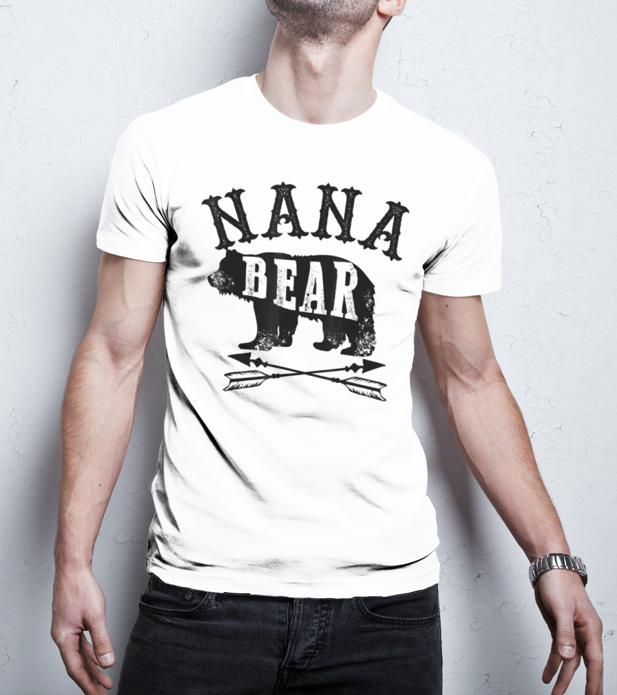 Nana Bear Grandmother Birthday Celebrations With Bear Silhouette And Arrows T-Shirt