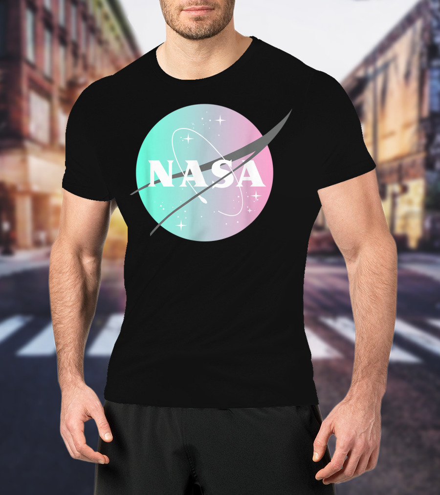 NASA Pastel Rainbow Classic Logo NASA Lover T-Shirt