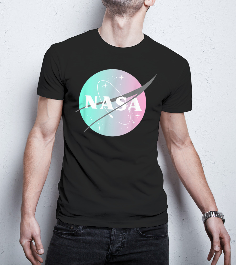 NASA Pastel Rainbow Classic Logo NASA Lover T-Shirt