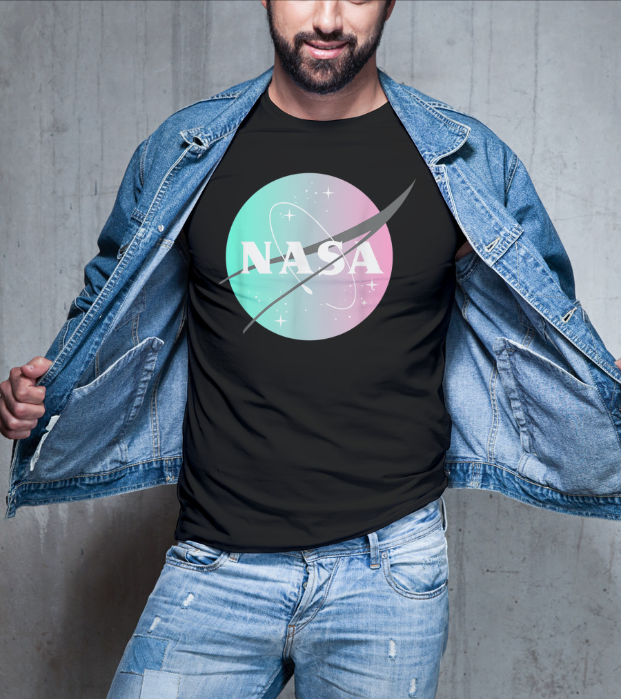 NASA Pastel Rainbow Classic Logo NASA Lover T-Shirt