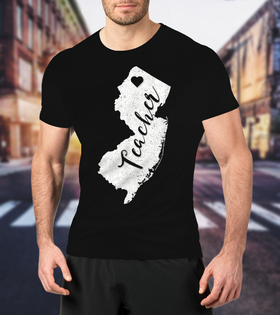 Teacher Heart New Jersey Red For Ed Protest T-Shirt