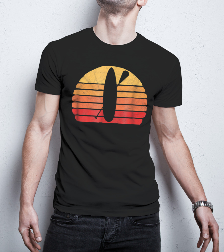 Retro SUP Stand Up Paddle Board Vintage Sunset T-Shirt