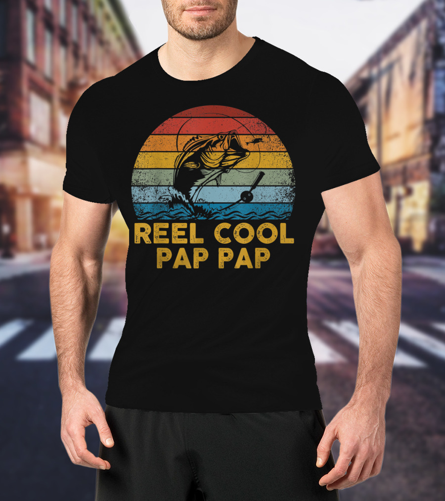 Reel Cool Pap Pap Retro Vintage Fishing T-Shirt