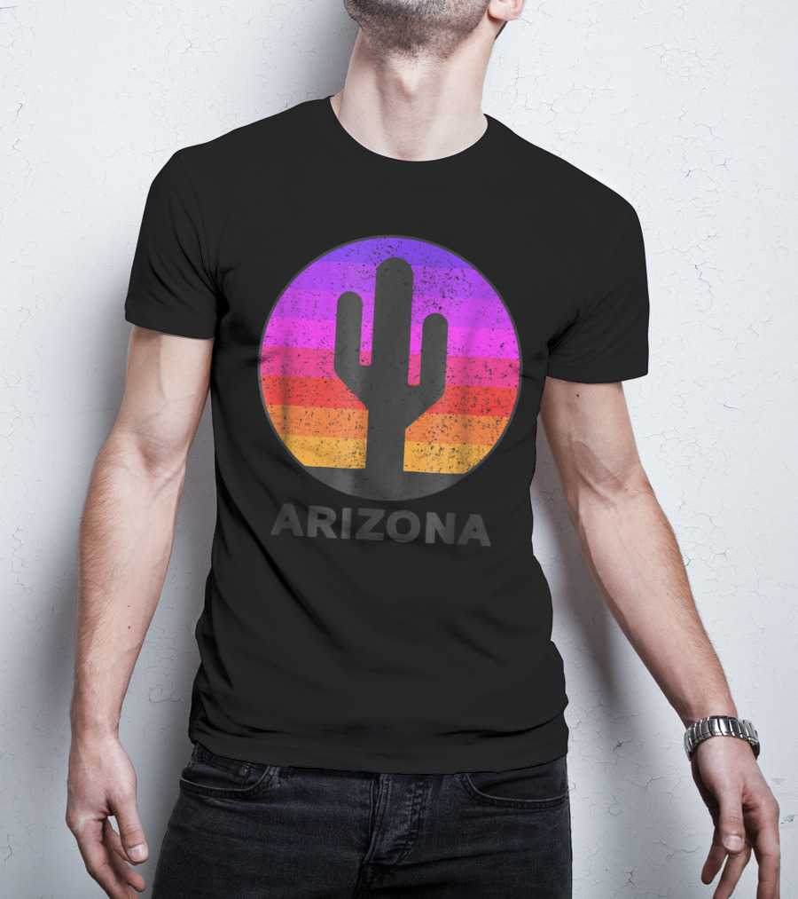 Arizona Saguaro Cactus Vintage Sunset T-Shirt